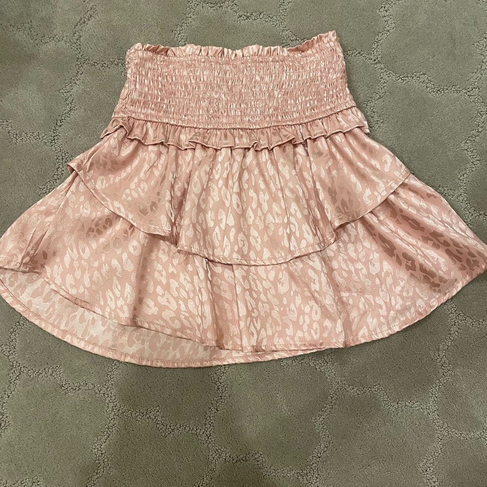 Hayden Pink Smocked Skater Mini Skirt